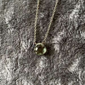 Dainty green stone necklace